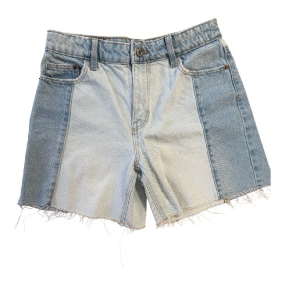 Zara Stylish Two Tone Blue Denim Teen Shorts size 11-12